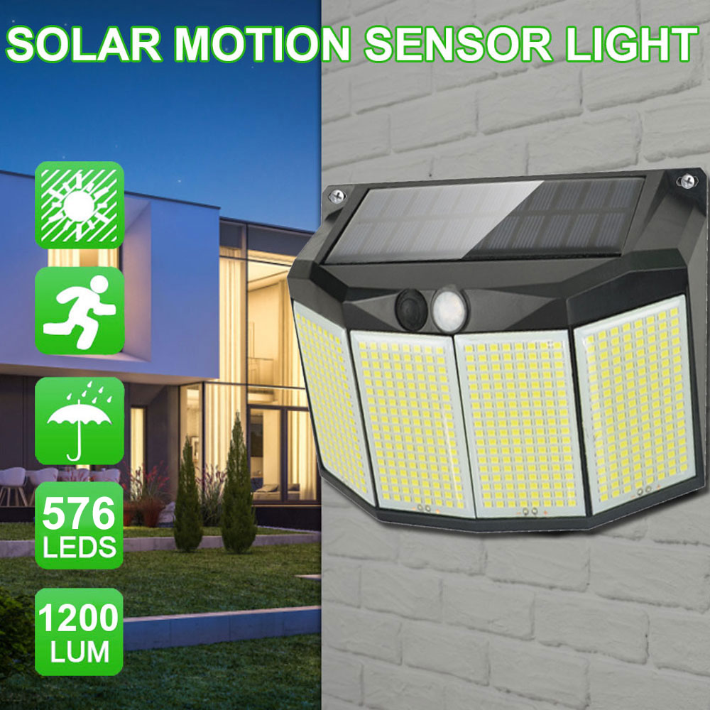 Smart Garden Solar Lights - モーションセンサープロジェクター,庭とパティオの装飾,ソーラーパワー,屋外,防水,3つの動作モード,576LED