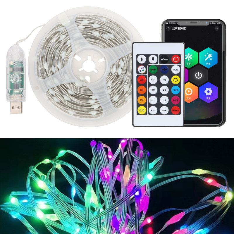 Smart Garden Light - Bluetooth付きインテリジェントLEDクリスマスライト,10m,妖精,アプリケーション付きリモコン,寝室,庭,パーティー,車の装飾