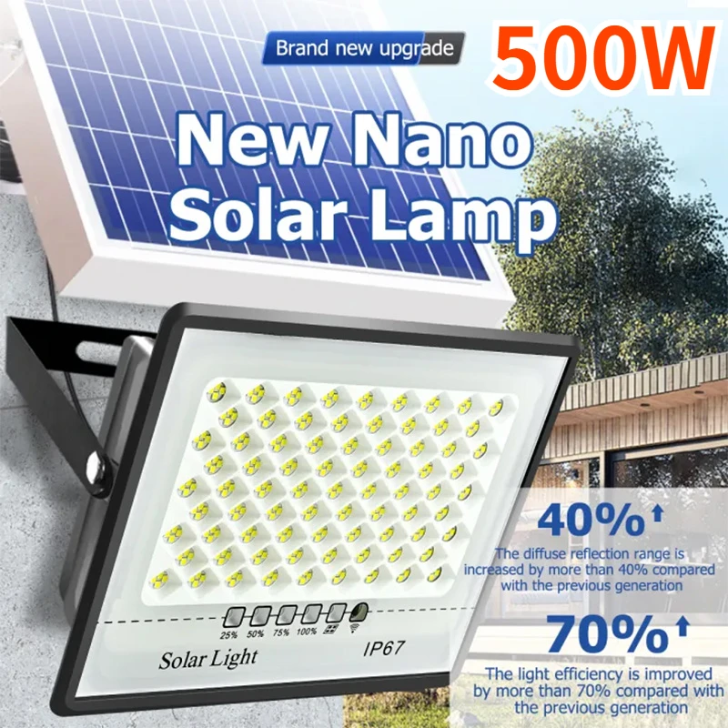 Smart Garden Solar Lights - 500 ワットソーラーライト屋外ガーデン LED リフレクターガーデン建物太陽光 IP67 防水スポットライト緊急照明壁ランプ