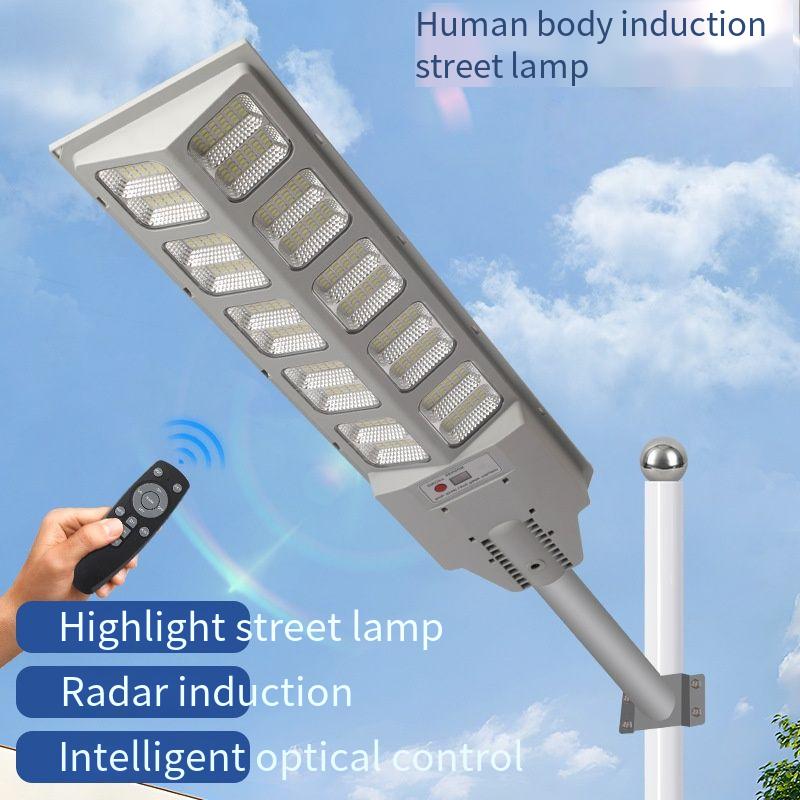 Smart Garden Solar Lights - 400W ソーラー街路灯防水 IP67 レーダーモーションセンサー Auuto 夕暮れから夜明けまでリモートコントロールガーデンヤードランプ