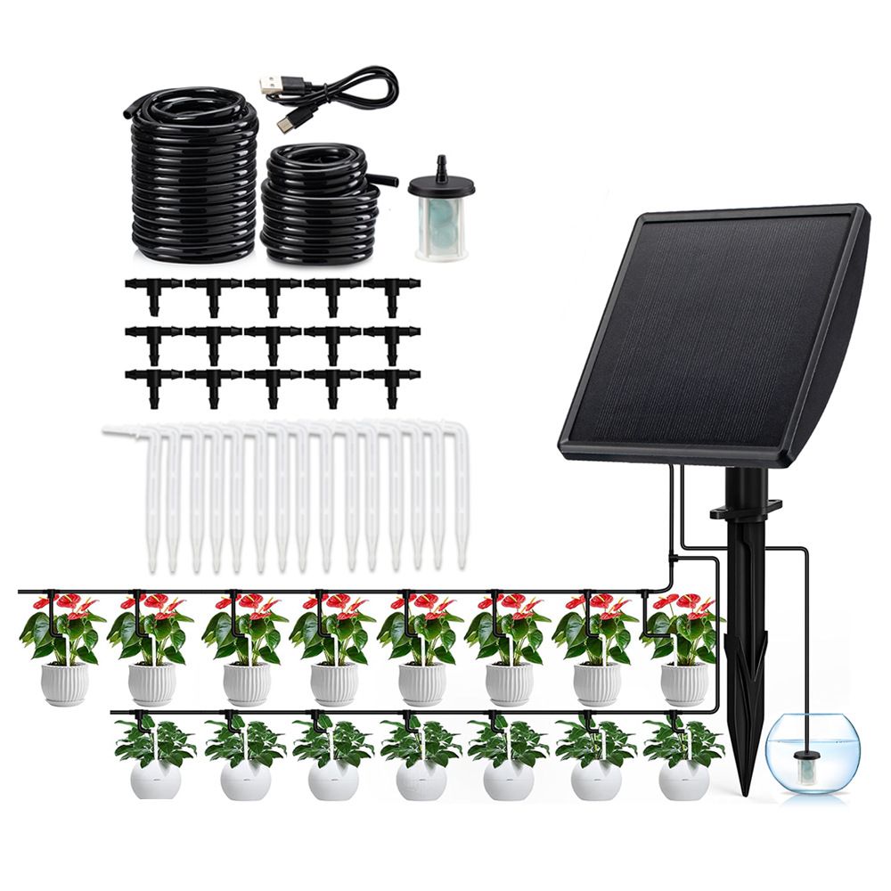 Smart Garden Watering - ソーラー自動点滴灌漑ポンプ スマート散水システム（庭、バルコニー、鉢植え植物用）