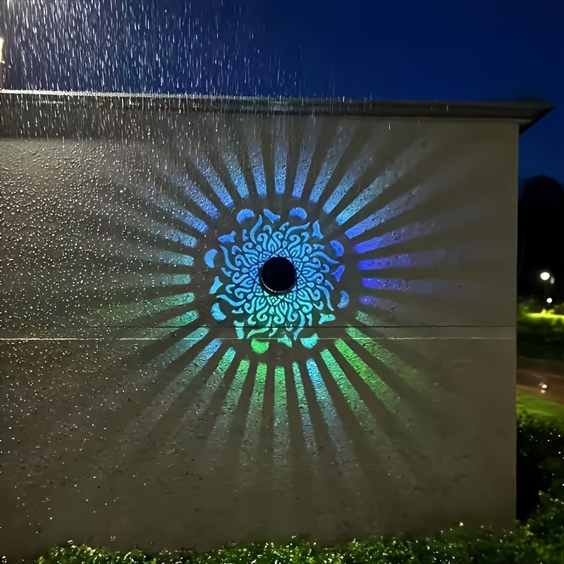 Smart Garden Light - ソーラーLEDウォールライトマンダラプロジェクションランタン防水屋外中庭装飾ランプソーラーハンギングランタンガーデン用