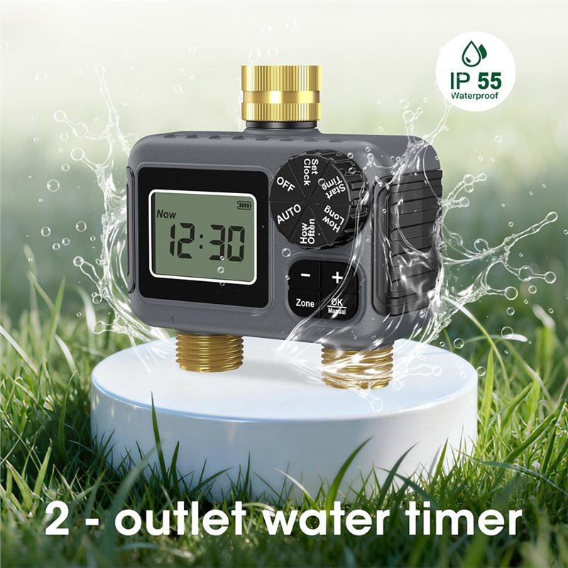 AY14 - デュアルアウトレット自動灌漑タイマー ガーデン - Smart Garden Watering のレビューと価格