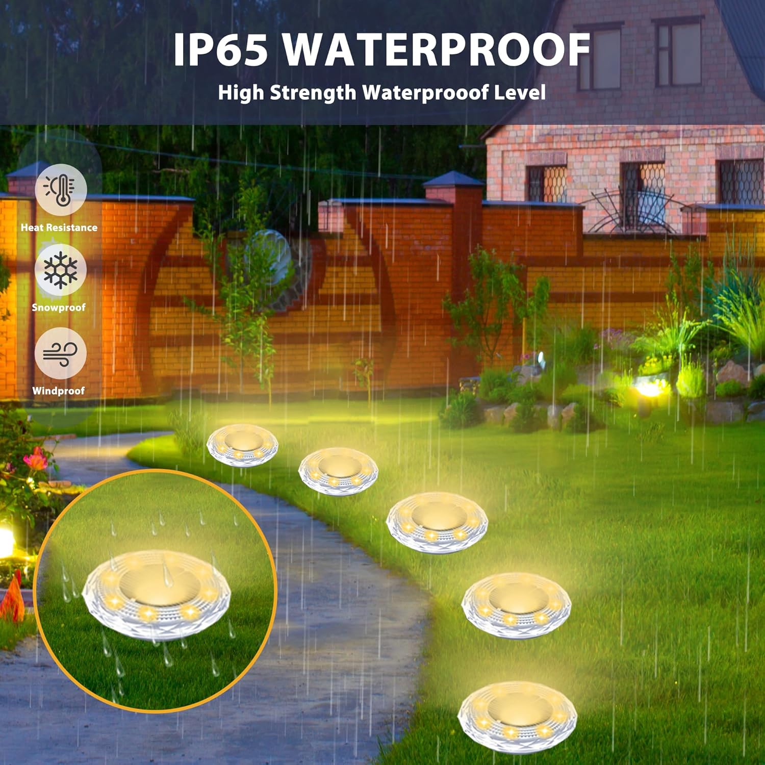 4/8 個ソーラー地下ライト屋外 8 LED ソーラーディス - Smart Garden Solar Lights のレビューと価格