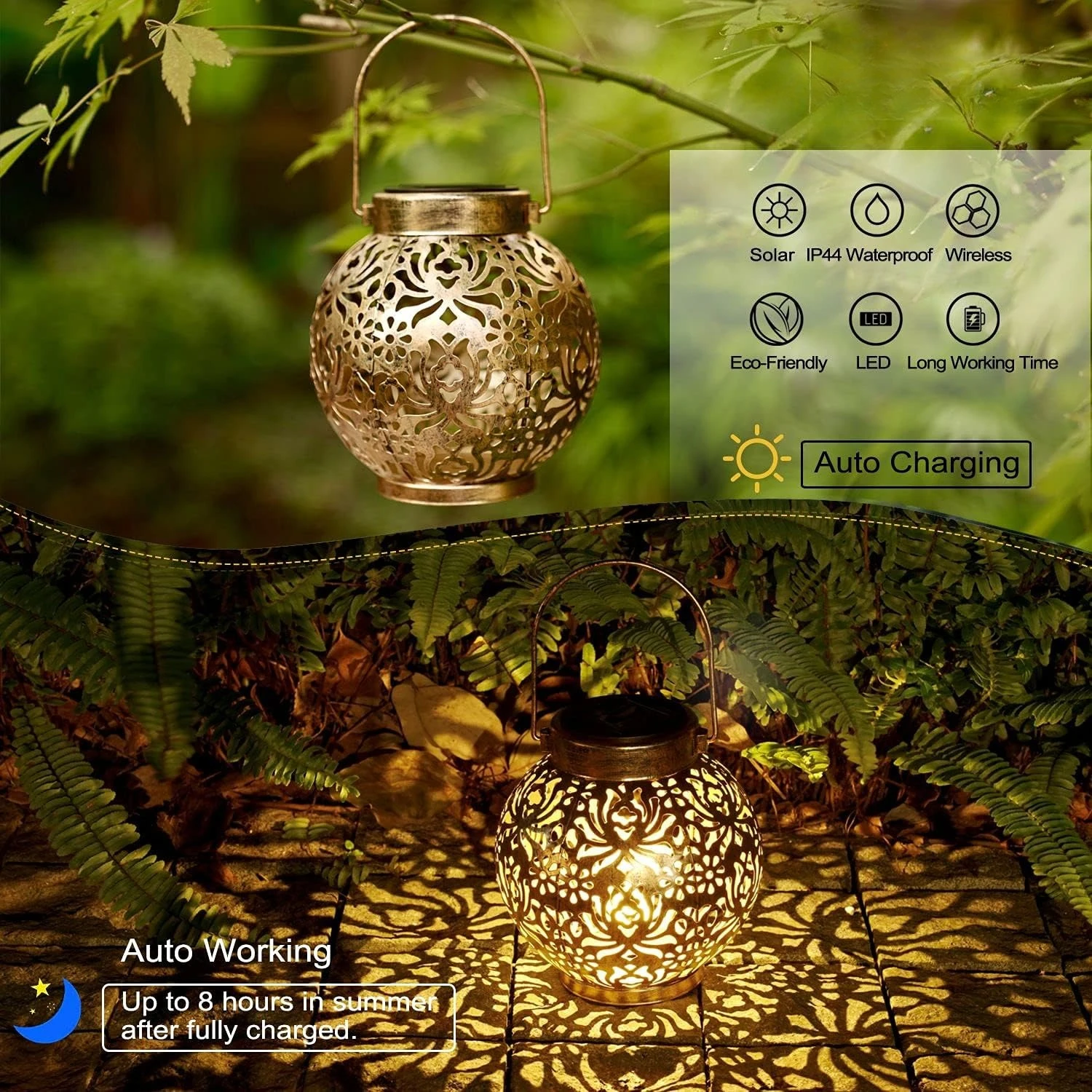 1-6 個モロッコソーラーランタン屋外防水金属吊り下げ LE - Smart Garden Light のレビューと価格