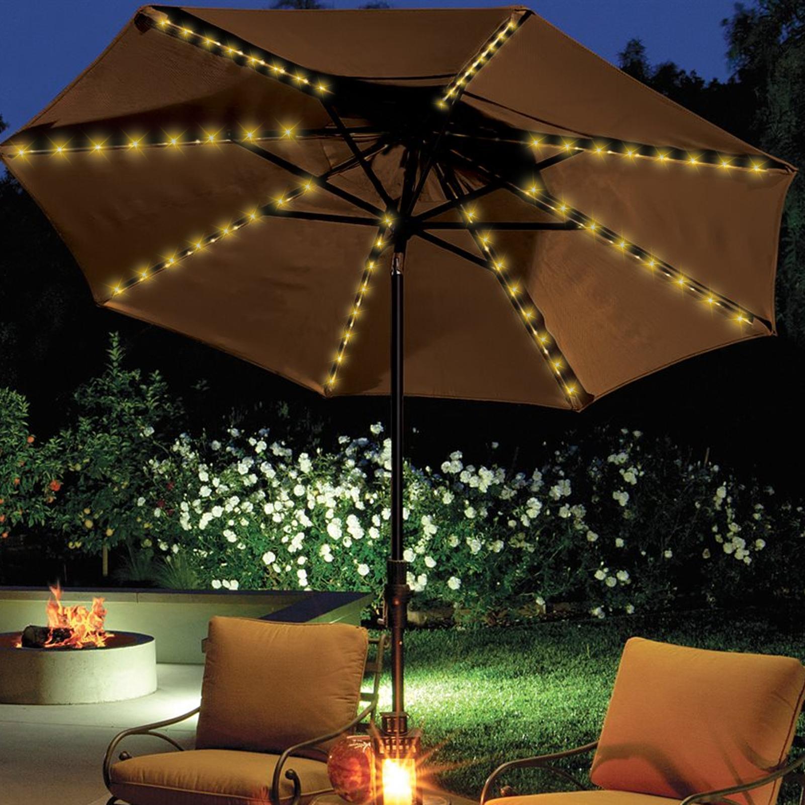 ソーラーアンブレラストリングライト 104LED パラソルス - Smart Garden Light のレビューと価格