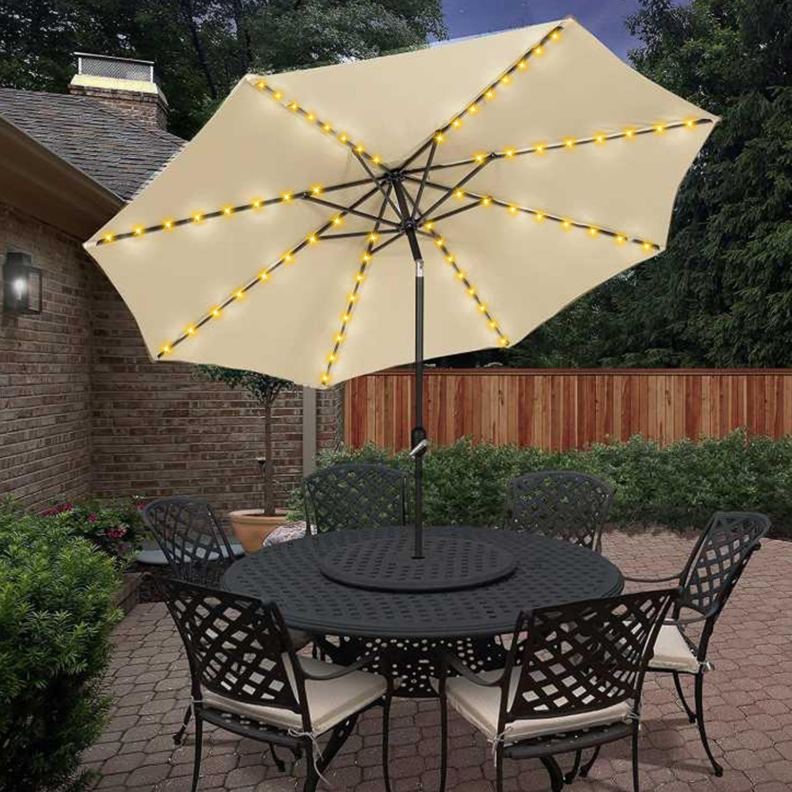 ソーラーアンブレラストリングライト 104LED パラソルス - Smart Garden Light のレビューと価格